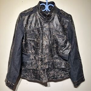 H&D Classic Leather Collection Leather and Denim Jacket
